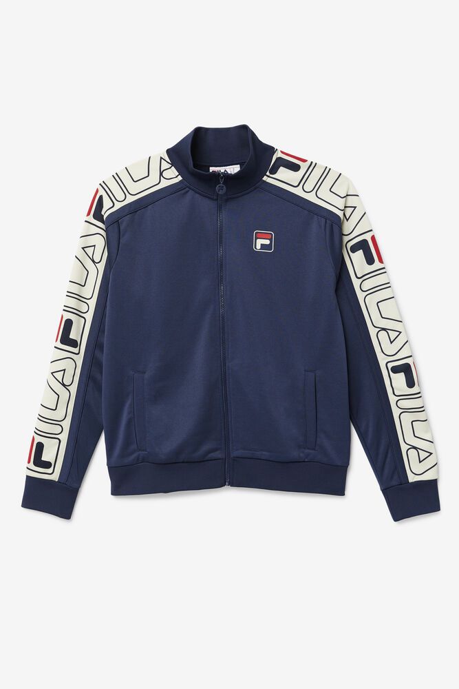 Fila Gatlin Track Navy Jacket Mens - NZ 06471-VHNJ